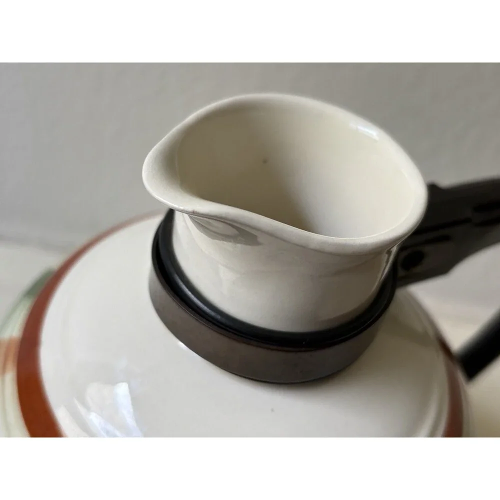 Vintage '40s/'50sVernon Kilns Vernonware Homespun Coffee Carafe with Stopper Lid